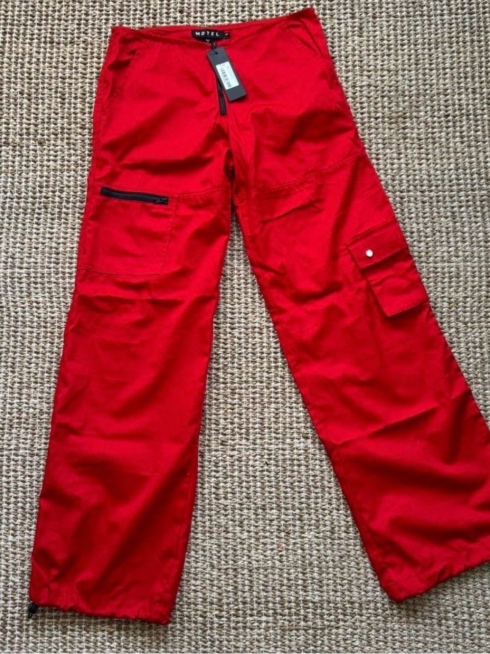 Motel Rocks Red Cargo Joggers